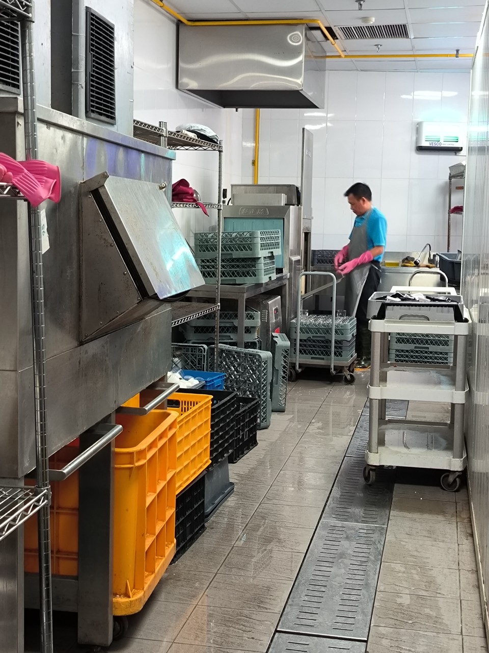 Hình ảnh thực tế sửa máy rửa bát công nghiệp cho nhà hàng