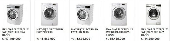 Máy giặt Electrolux có giá cao