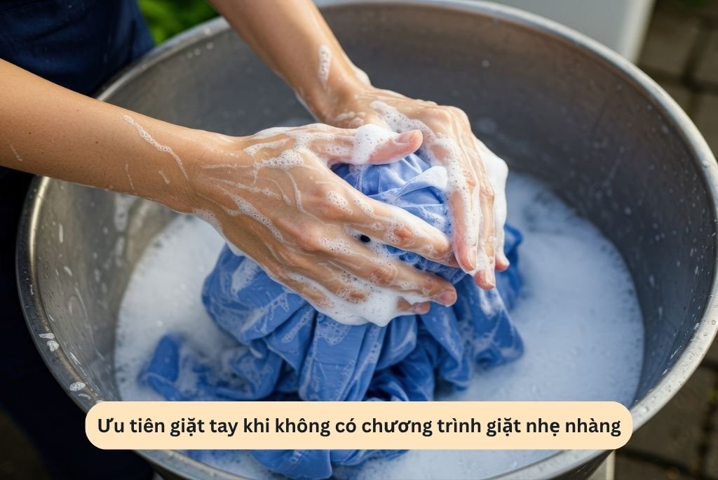 Ưu tiên giặt tay khi không có chương trình giặt nhẹ nhàng